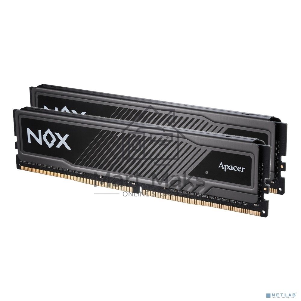 Оперативная память Apacer Nox, DDR4, 16GB (2x8GB), 3600MHz, CL18, UDIMM, с радиатором, серый