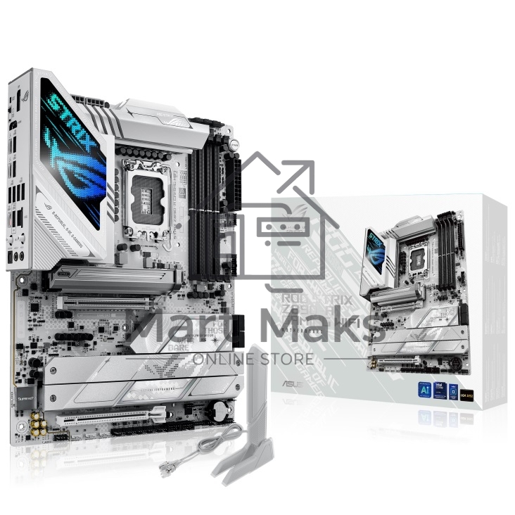 Материнская плата ASUS ROG STRIX Z890-A GAMING WIFI, LGA 1851, Intel Z890, 4xDDR5, 4xSATA, 5xM.2, 1xPCIe 4.0 x16, 1xPCIe 5.0 x16, 1xHDMI, 1xDP, 1x 2.5Gb LAN, 2xUSB-A 3.2 Gen 1, 5xUSB-A 3.2 Gen 2, 1xUSB-C 3.2 Gen 2, 2xThunderbolt 4, 2x3.5 мм, 7.1, ATX