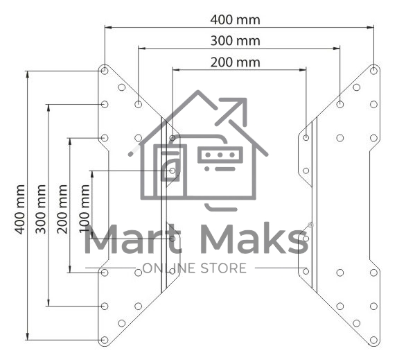 Удлинитель для кронштейнов Kromax ADAPTER-400, аксессуар, расширение до VESA 200/300*200/300/400*200/400*300/400 мм, max 35 кг
