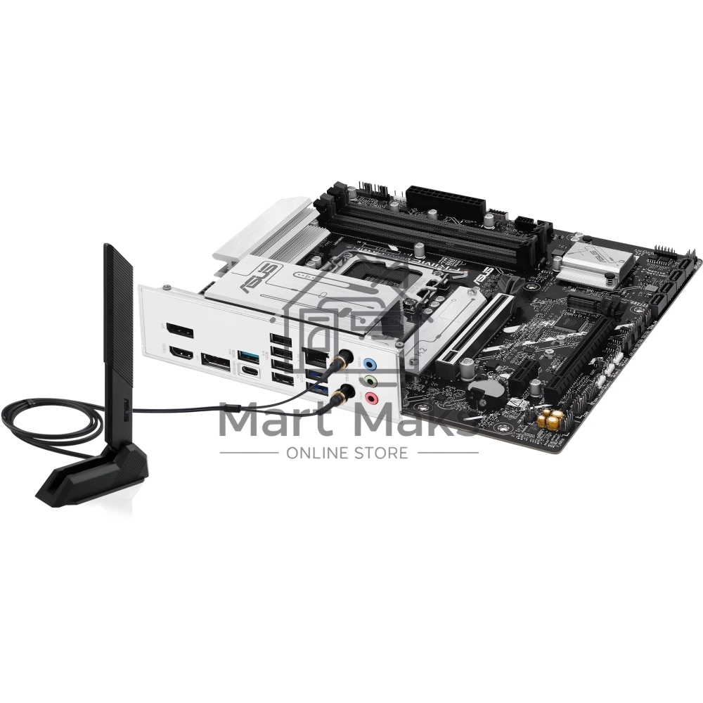 Материнская плата ASUS PRIME B860M-A WIFI, LGA 1851, Intel B860, 4xDDR5, 4xSATA, 2xM.2, 1xPCIe 5.0 x16, 1xPCIe 4.0 x16, 1xPCIe 4.0 x1, 2xDP, 1xHDMI, 1x 2.5Gb LAN, 1xUSB-C 20Gbps, 1xUSB-A 10Gbps, 2xUSB-A 5Gbps, 4xUSB-A 2.0, 3x3.5 мм, 7.1, micro-ATX.