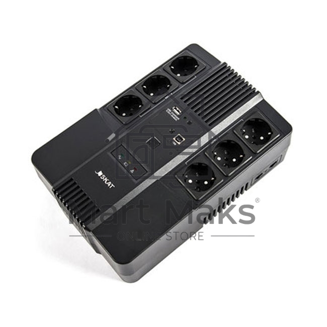 Источник бесперебойного питания SKAT-UPS 800 AI ИБП 220В 480Вт 1 АКБ 9А.ч внутр. меандр. стаб-ция напр-я. 6 выходов Бастион 452