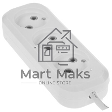 Удлинитель бытовой Smartbuy (SBE-10-3-02-N) 3 гнз х 2,0 ма (10А/2.2 кВт, ПВС 2х1.0)