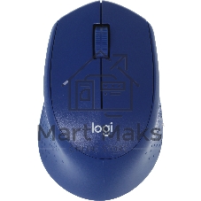 Мышь беспроводная Logitech M330 SILENT PLUS синий, 1000 dpi, радиоканал, USB, кнопки - 3