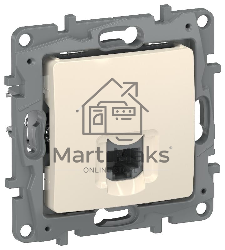Etika Слоновая кость Розетка компьютерная RJ45 кат.5Е UTP  | 6723411 | IEK
