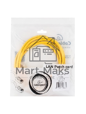 Патч-корд UTP Cablexpert кат.5e, 2м, литой, многожильный (желтый)