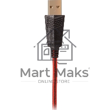 Гарнитура проводная игровая с микрофоном SVEN AP-U988MV, черный-красный (USB, LED, 7.1)