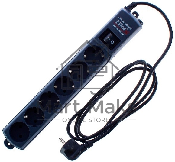 Сетевой фильтр Surge protector Pilot S Max (5 euros + 1GP), 15A/3.5kVA, automatic, 1.8 m, graphite