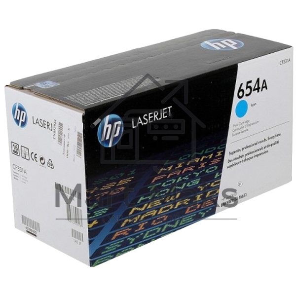 Тонер Картридж HP 654A CF331A голубой для HP CLJ Ent M651n/M651dn/M651xh/M680dn/M680f (15000стр.)
