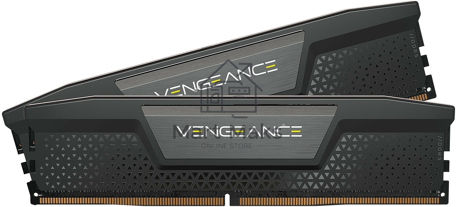 Оперативная память Corsair Vengeance, DDR5, 32GB (2x16 GB), 5200 MHz, CL40, DIMM, радиатор, черный