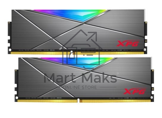 Оперативная память XPG Spectrix D50 RGB, DDR4, 32GB (2x16GB), 3200MHz, CL16, UDIMM, с радиатором, RGB, серый
