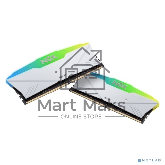Оперативная память Apacer, DDR4, 32GB (2x16GB), 3600 MHz, CL18, DIMM, с радиатором, RGB, белый