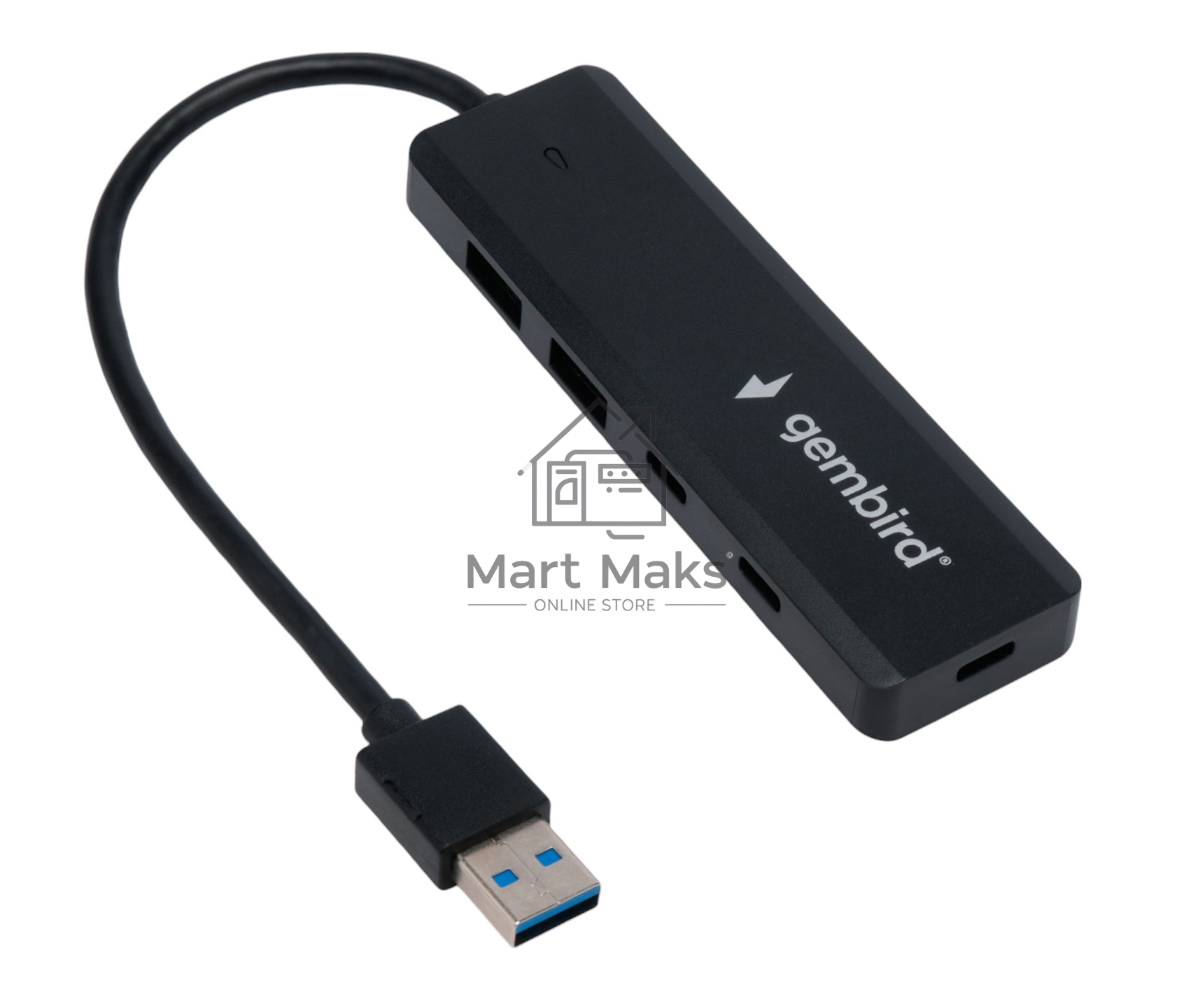 Разветвитель USB3.1 Gembird UHB-C415, 2хUSB, 2хType-C, с доп.питанием (порт Type-C), кабель USB 19см