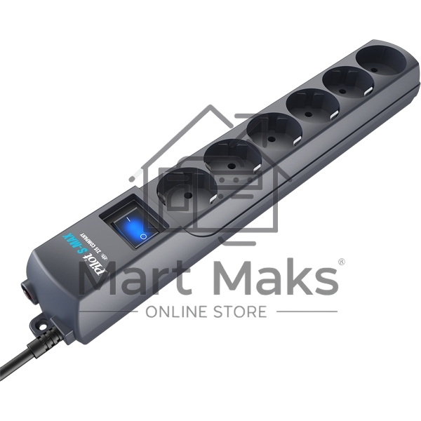 Сетевой фильтр Pilot S Max (5 euros + 1GP), 15A/3.5kVA, automatic, 7 m, graphite