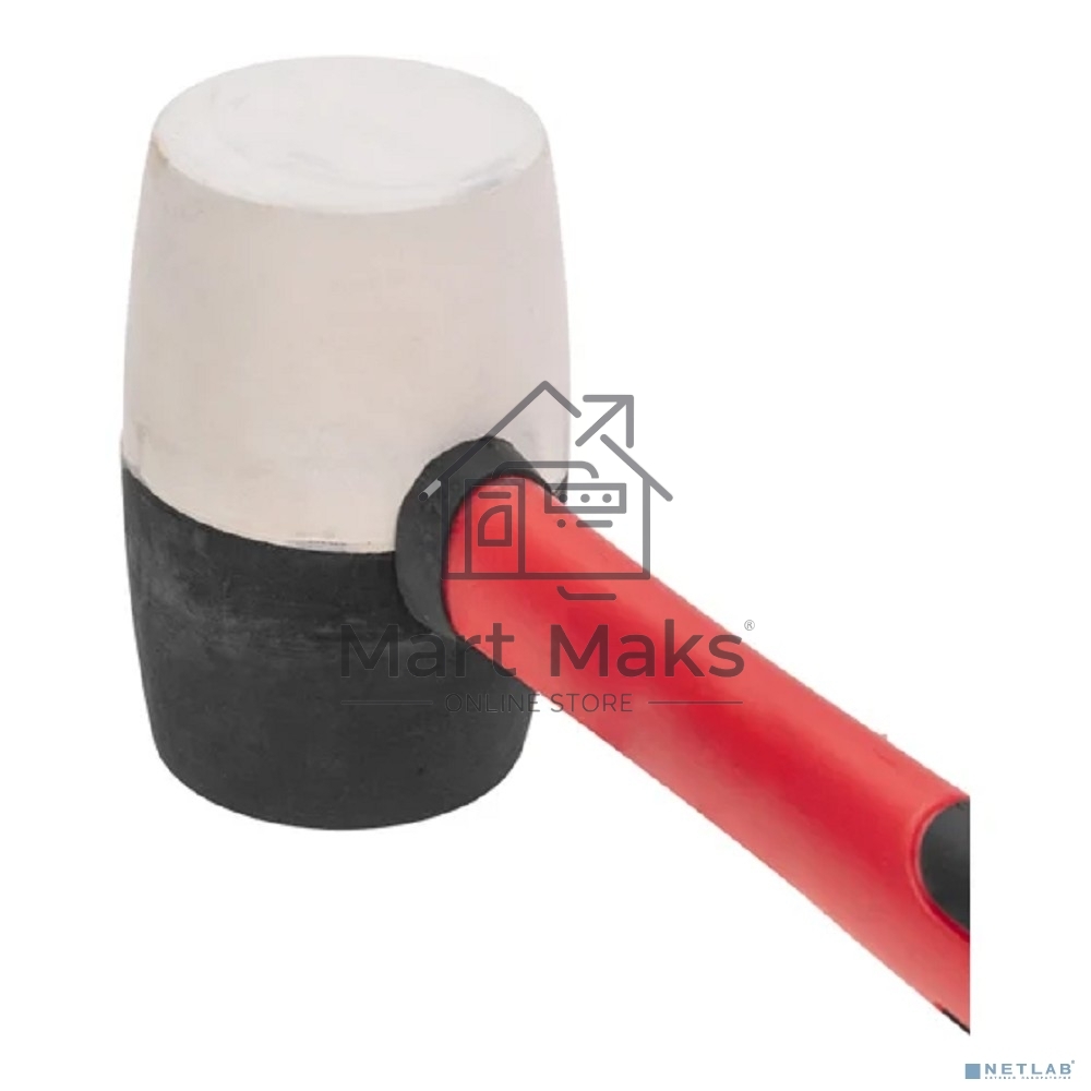 Киянка резиновая KRANZ 450 г, черно-белая резина, фибергласовая рукоятка