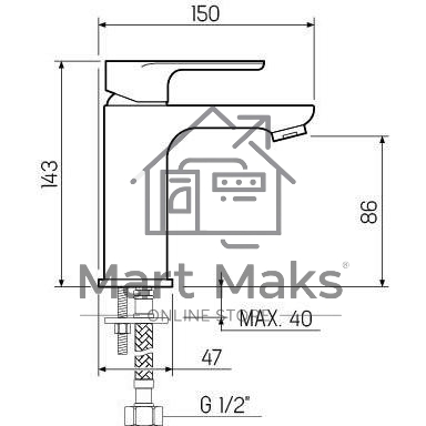 SL133-001F Смеситель для умывальника, ø35