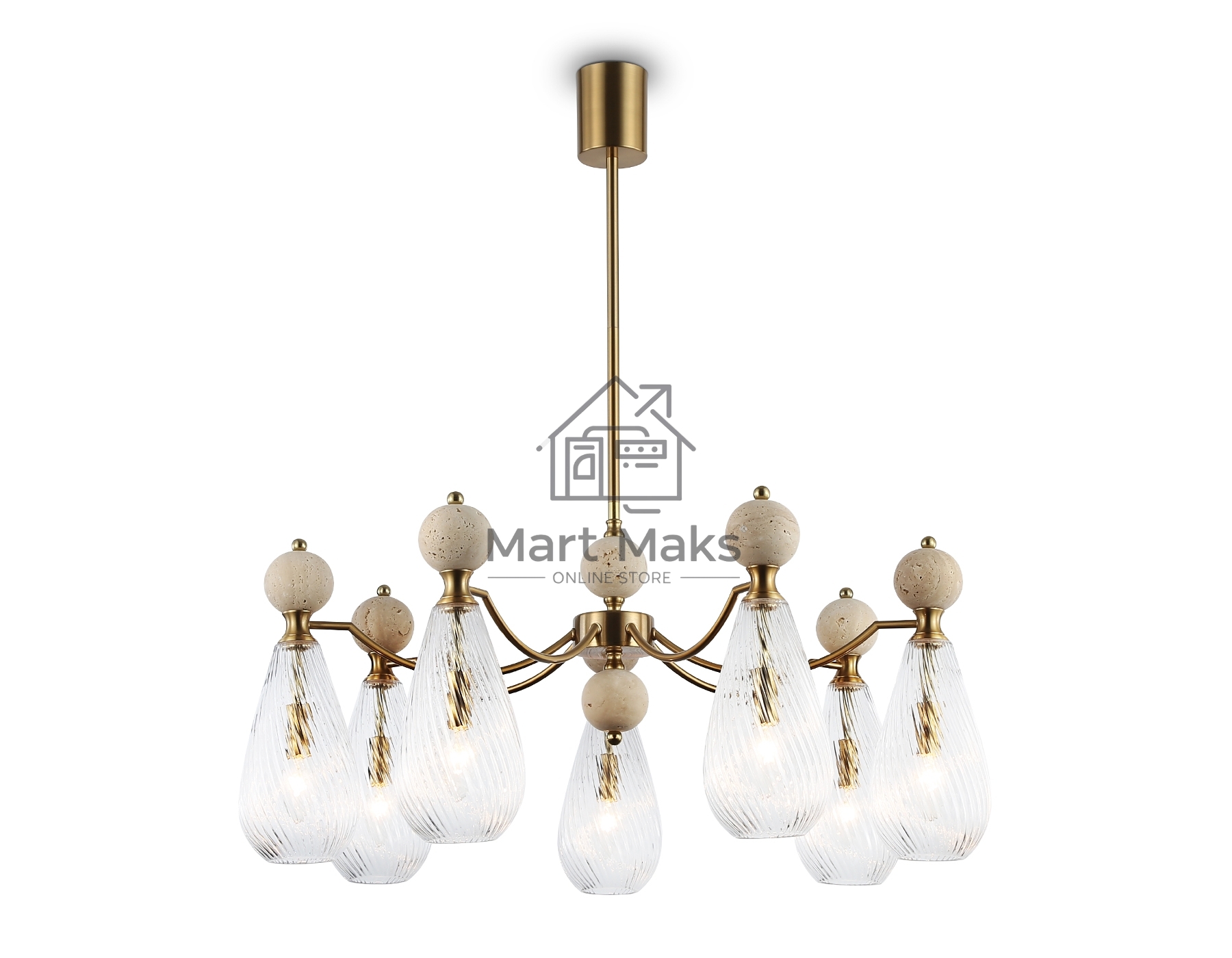 Люстра Ambrella light LH53287/7 BS/CL латунь/прозрачный E14*7 max 40W D815*900