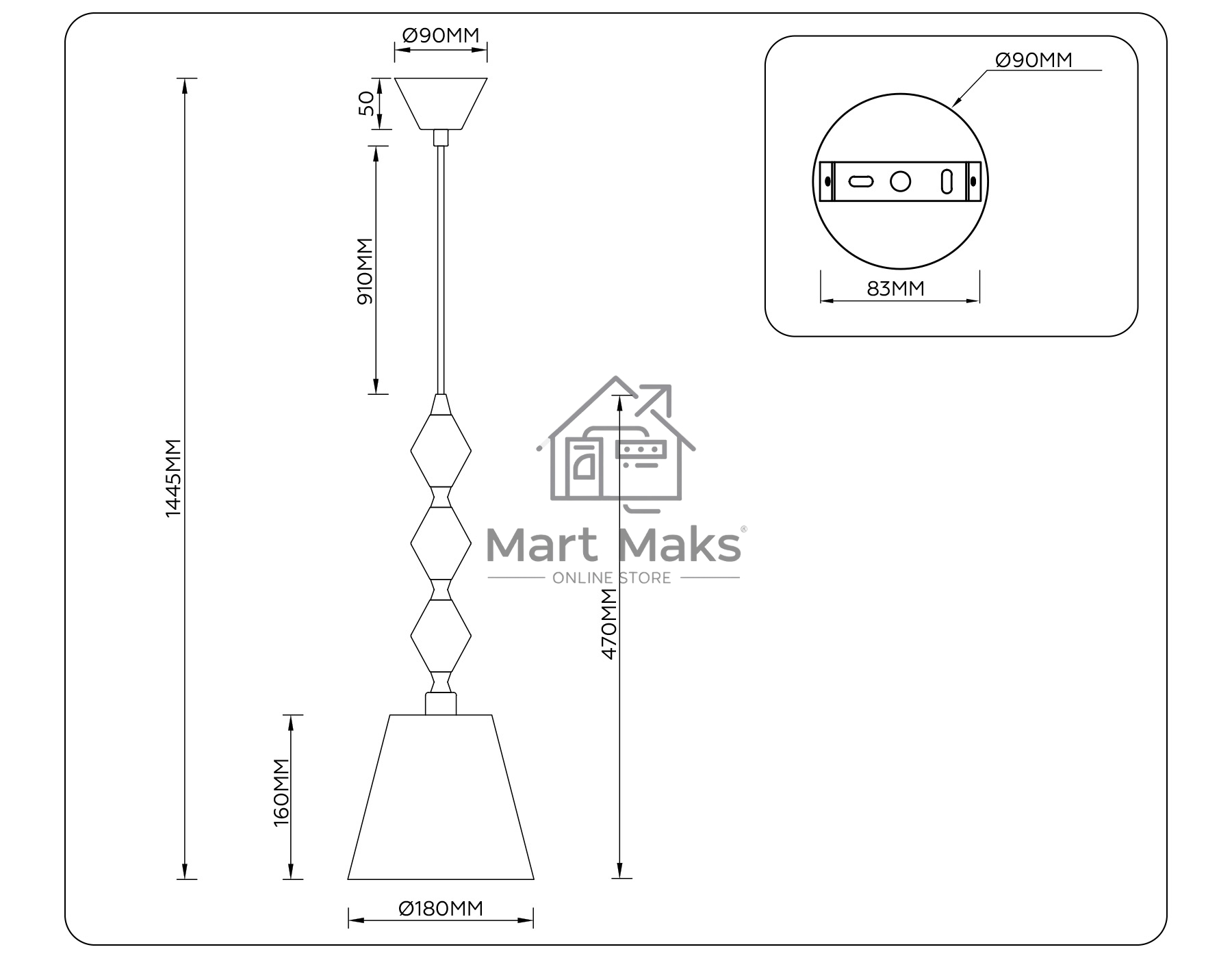 Светильник Ambrella light LH75405 GD/GR золото/серый E14 max 40W 180*1445