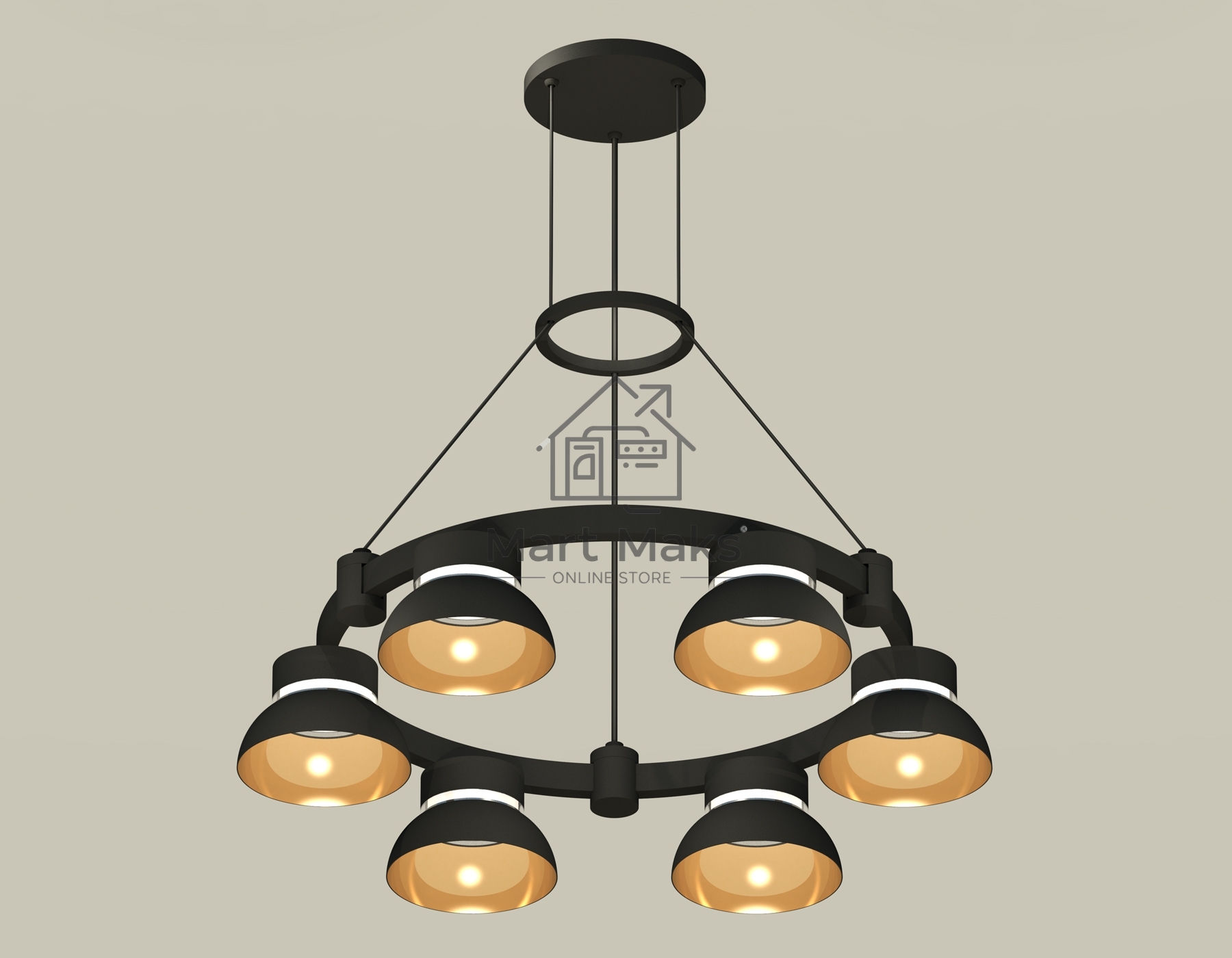 Светильник Ambrella light XR92051002/6 SBK/PYG/CL черный песок/золото желтое полированное/прозрачный GX53 (A9205,C9232,N8145)