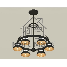 Светильник Ambrella light XR92051002/6 SBK/PYG/CL черный песок/золото желтое полированное/прозрачный GX53 (A9205,C9232,N8145)