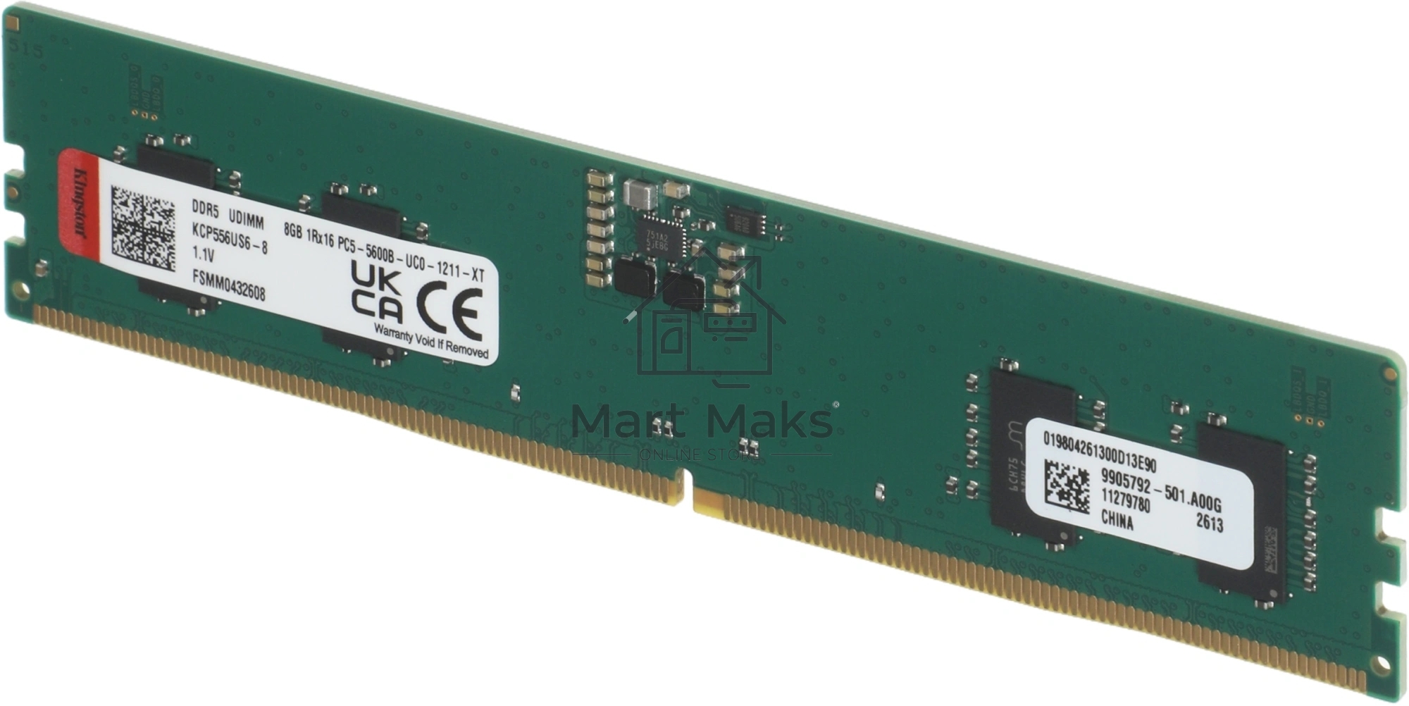 Оперативная память Kingston 8Gb, DDR5, (1x8 Gb), 5600 MHz, CL46