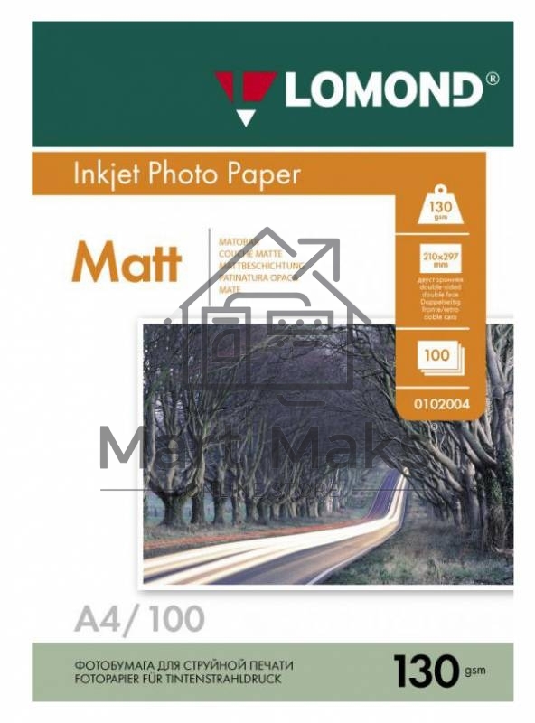 Фотобумага Lomond 0102004 A4/130г/м2/100л./белый матовое/матовое для струйной печати