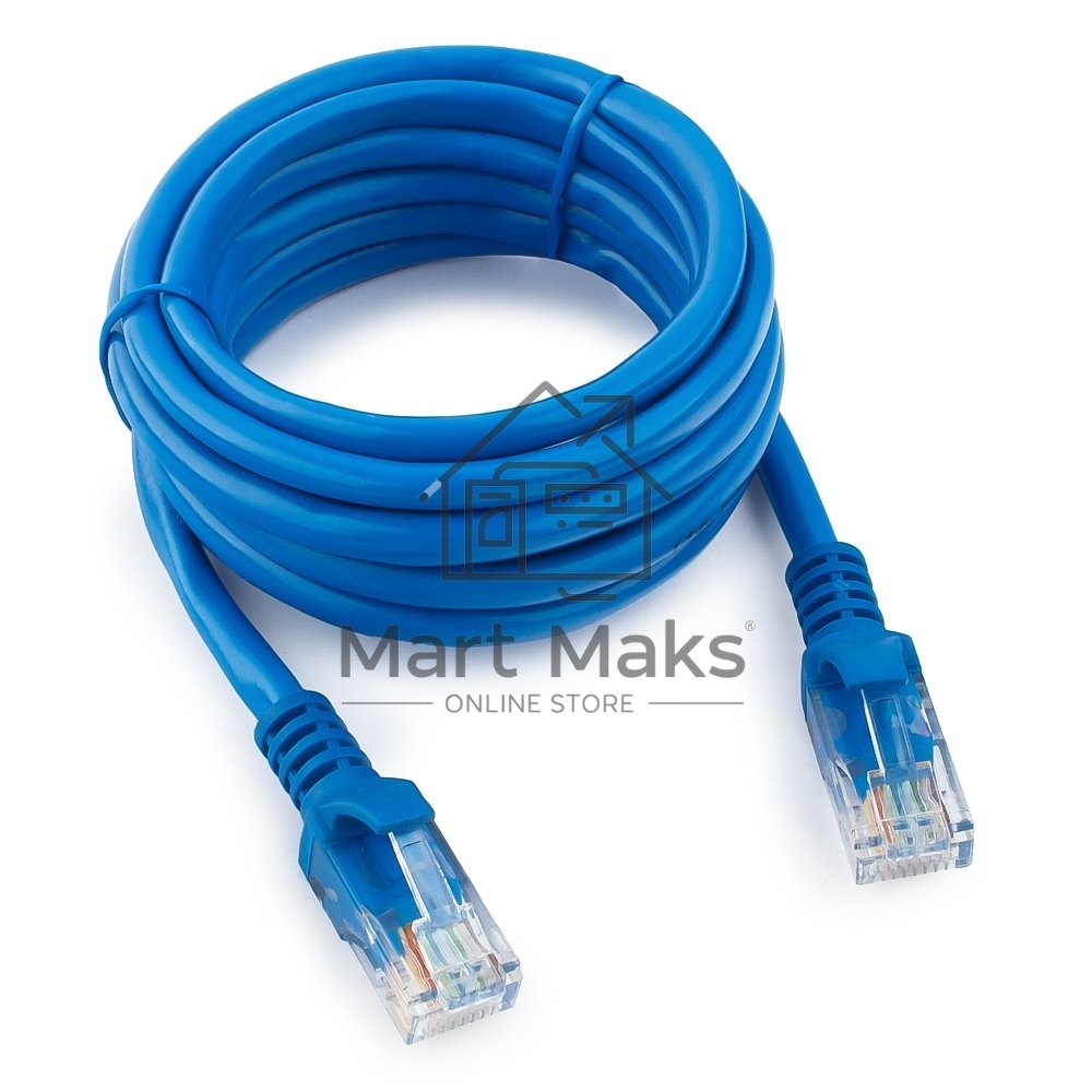 Патч-корд UTP Cablexpert кат.5e, 2м, литой, многожильный (синий)