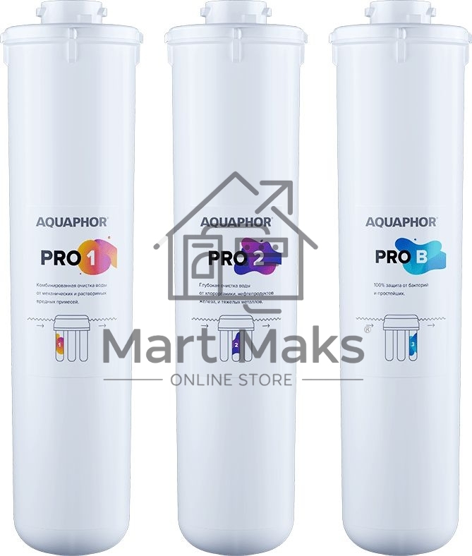 Комплект картриджей Аквафор ECO Pro для проточных фильтров ресурс:10000л (упак.:3шт)