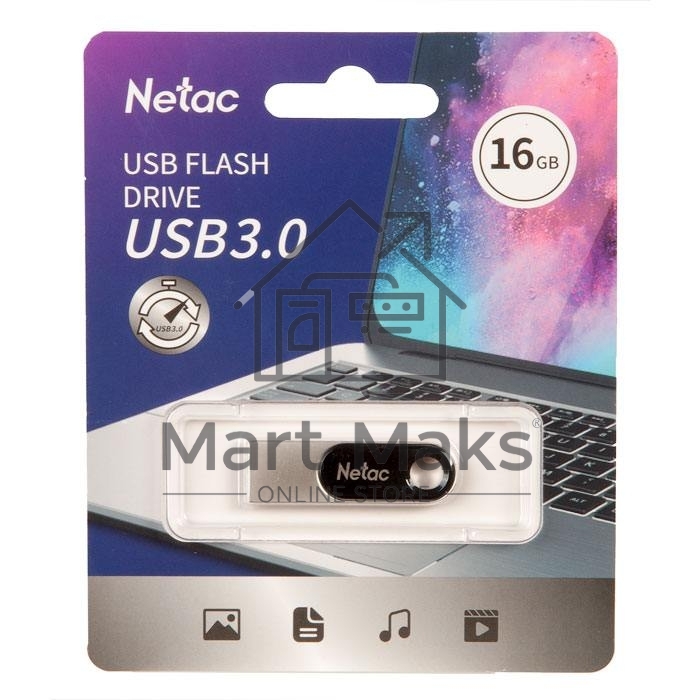 Флешка USB R/W R/W Netac U278 16Gb <NT03U278N-016G-30PN>, USB3.0, металлическая матовая