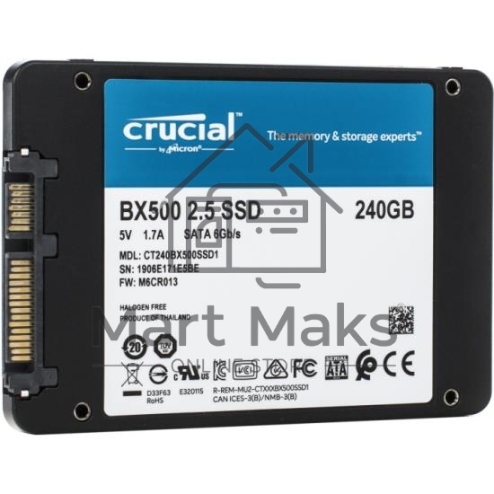 Накопитель SSD Crucial BX500, 240Gb, 2.5