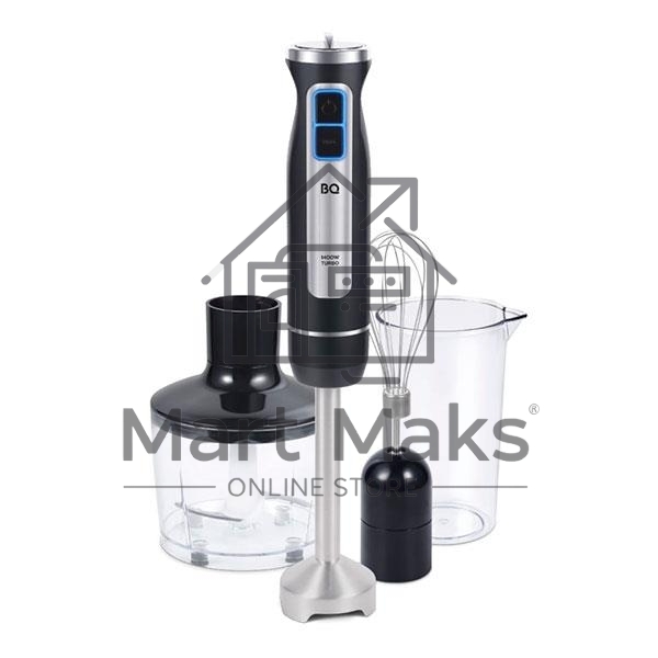 Блендер погружной BQ HB1233SS Black-Steel. Измельчитель, миксер, блендер, Мощность 1400 Вт