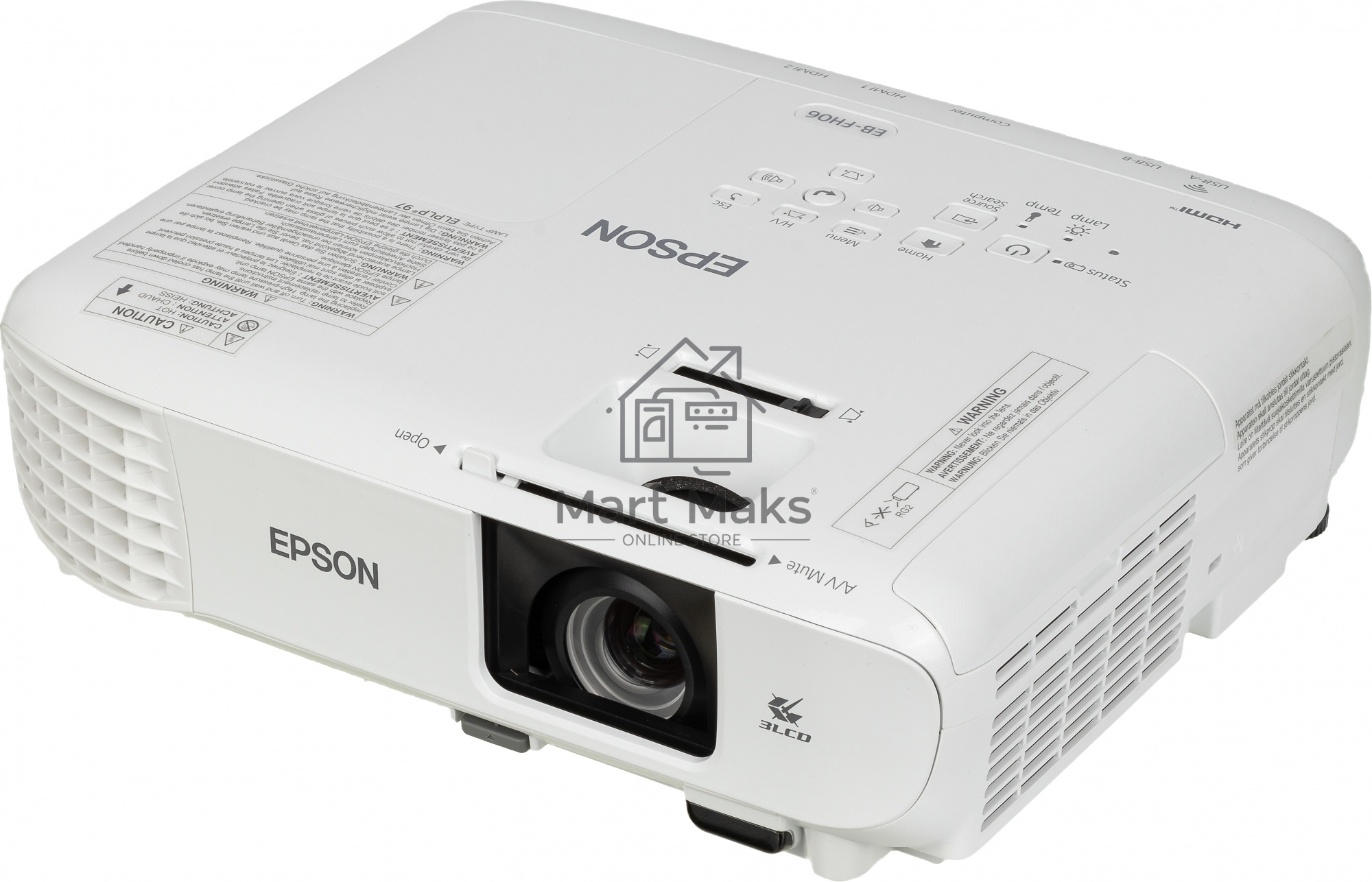 Проектор Epson EB-FH06 белый (LCD, 1920×1080, 3500Lm, 16000:1, 2.7 kg) (V11H974040)