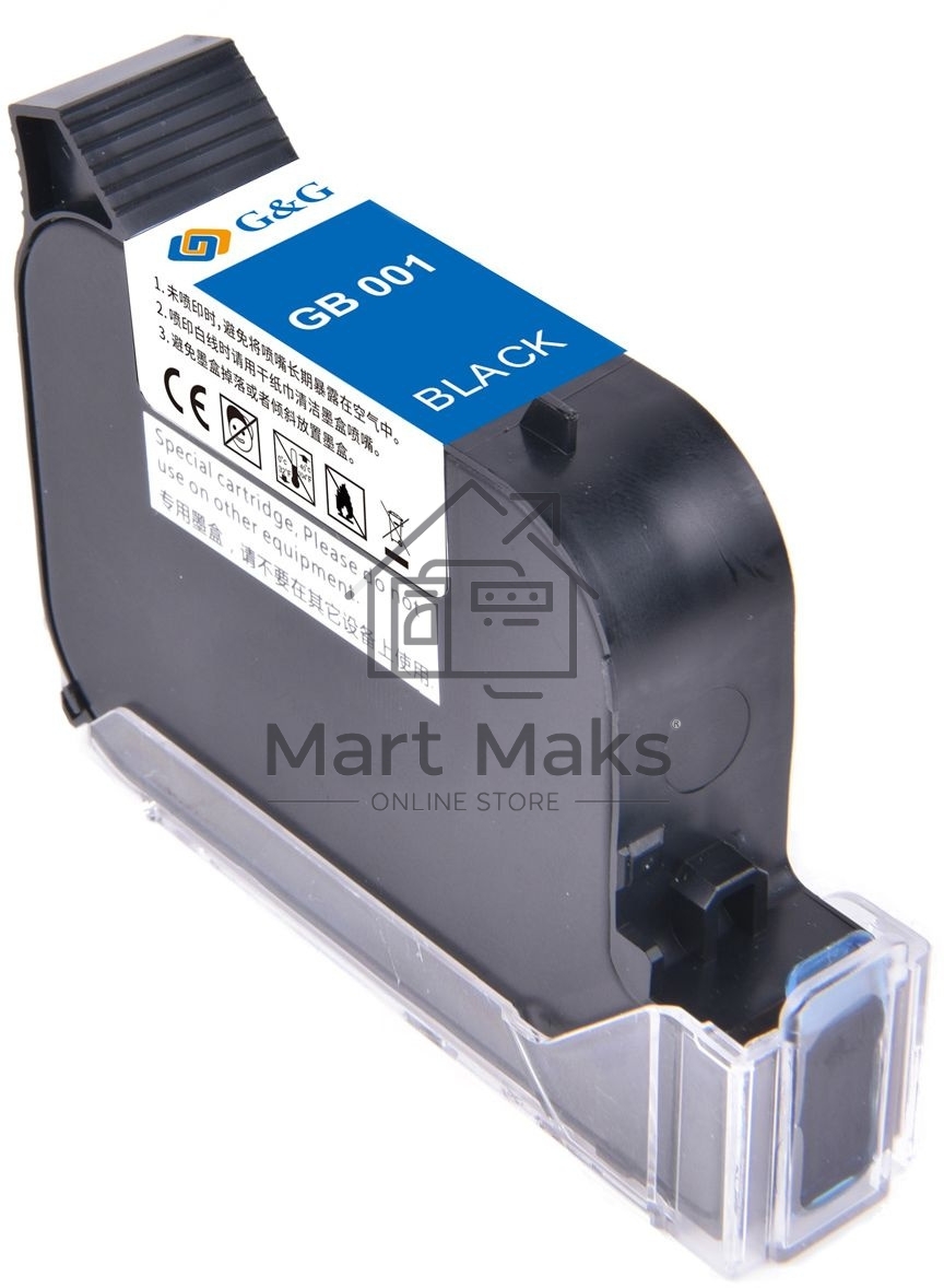Картридж струйный G&G GB-001BK черный сольвентный (42 мл) для G&G GG-HH1001B