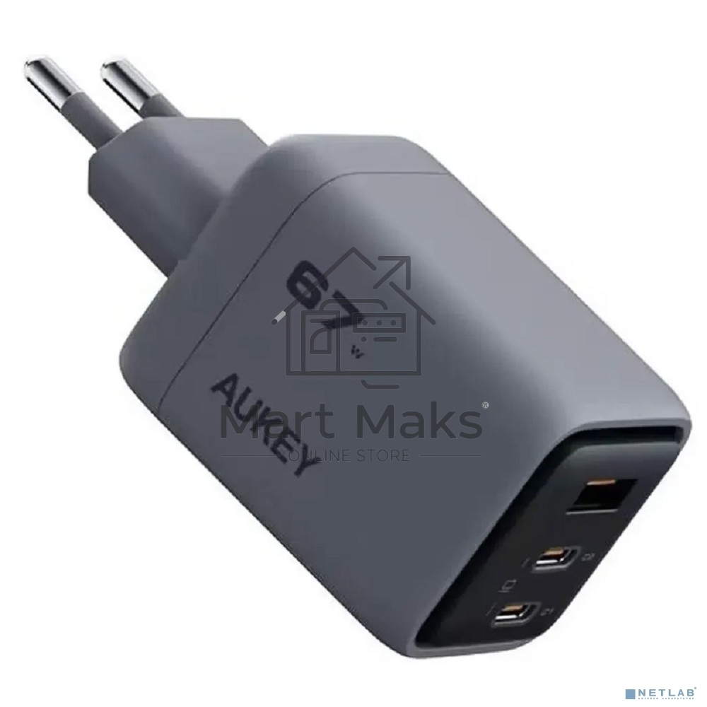Сетевое зарядное устройство Aukey Comet Mix 67W 2C+A серый