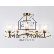 Люстра Ambrella light LH57008/6 BS/FR латунь/белый матовый E14/6 max 40W D850*420