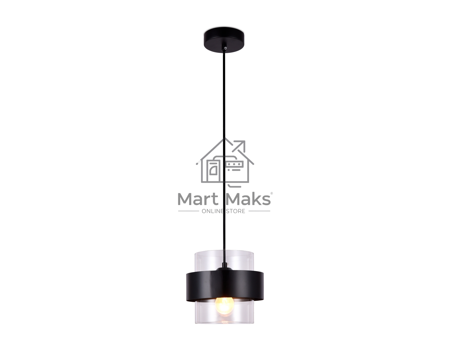 Светильник Ambrella light TR3646 BK/CL черный/прозрачный E27 max 40W D180*950
