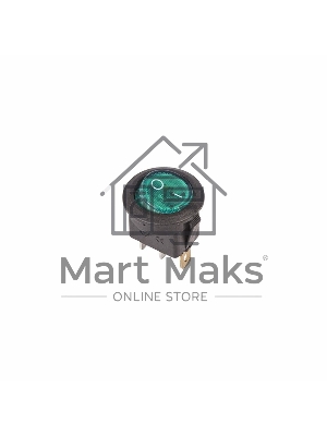 Выключатель клавишный Rexant круглый 250V 6А (3с) ON-OFF зеленый с подсветкой