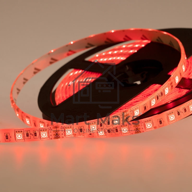 Лента LED силикон, 10 мм, IP65, SMD 5050, 60 LED/m, 12 V, цвет свечения RGB