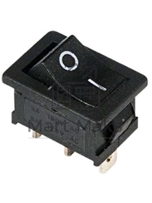 Выключатель клавишный 250V 6А (3с) ON-ON черный Mini Rexant