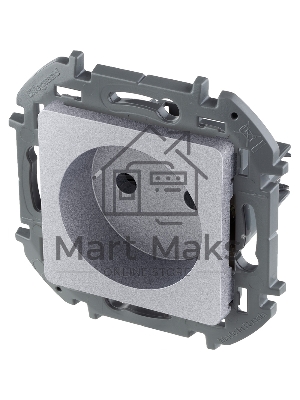 Розетка 2К 16А 250В алюминий