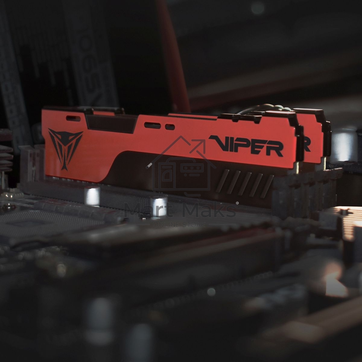 Оперативная память Patriot Viper Elite II, DDR4, 32GB (1x32 GB), 3200 MHz, CL18, DIMM, радиатор, красный, черный