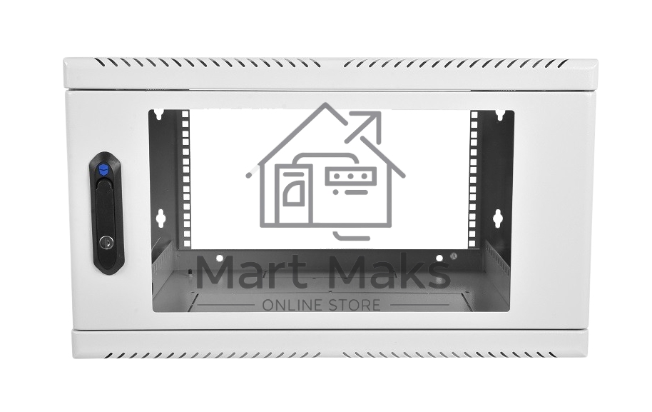 Шкаф настенный ЦМО ШРН-12.650 12U 600x650мм пер.дв.стекл несъемные бок.пан. 50кг серый