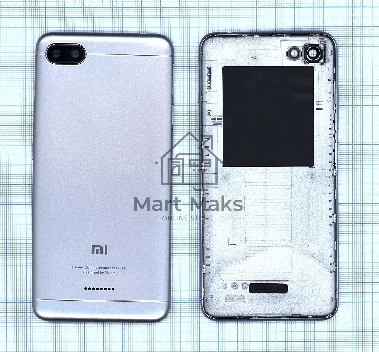 Задняя крышка для Xiaomi Redmi 6A серая