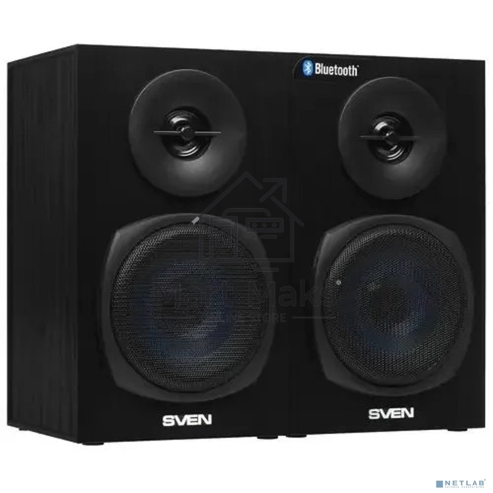 Колонки 2.0 SVEN SPS-576 чёрные (2x4W, Bluetooth, дерево)
