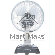 Вентилятор Centek CT-5003 серый/белый, настольный, 20 Вт, 2 скорости, 15 см