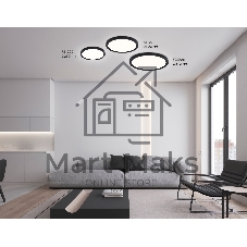 Светильник светодиодный ультратонкий Ambrella light FZ1906 BK черный IP54 26W 3000K-6500K CCT-переключатель D370*25 (Без ПДУ)