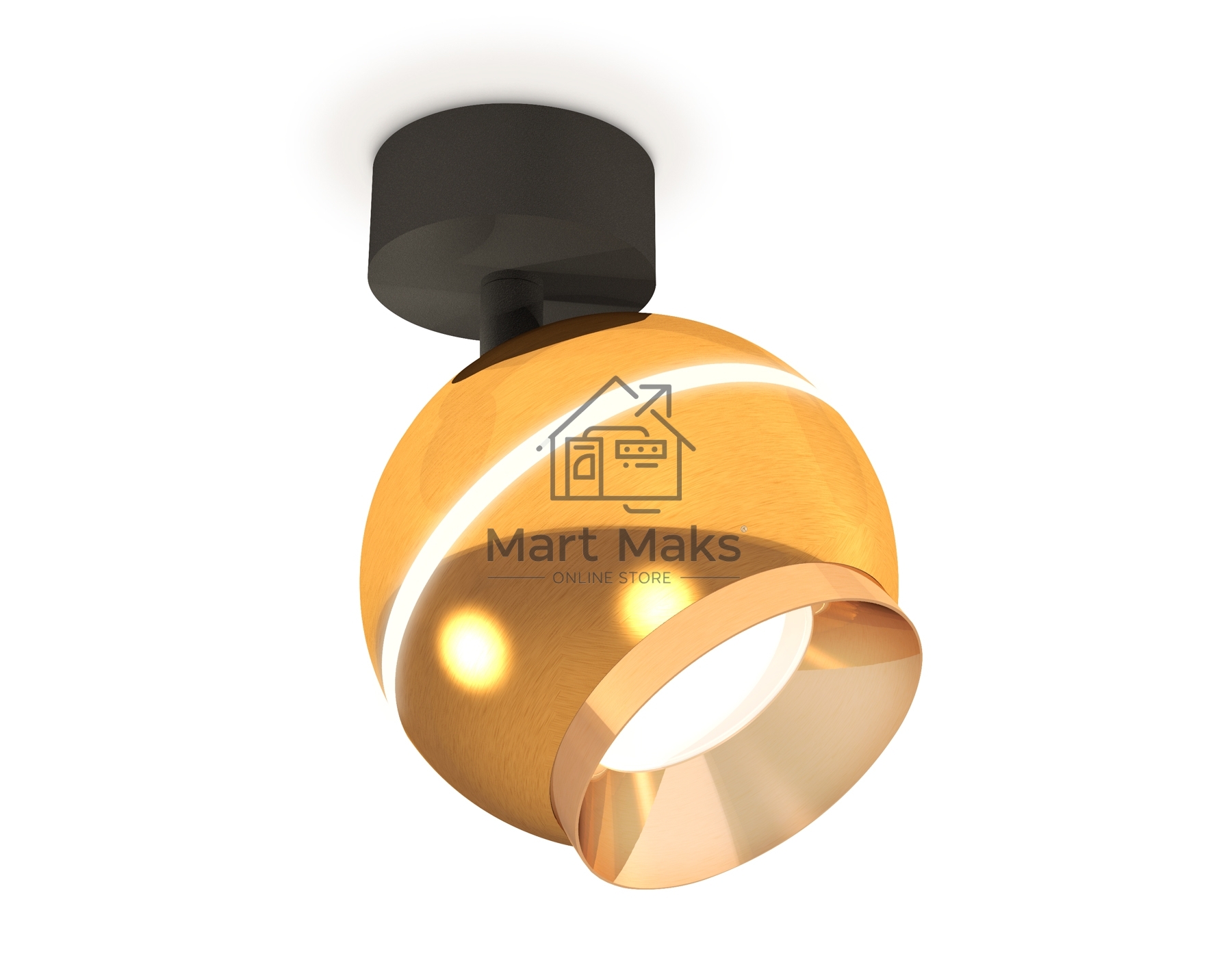 Комплект поворотного светильника Ambrella light XM1105002 PYG/SBK золото желтое полированное/черный песок MR16 GU5.3 LED 3W 4200K(A2210,C1105,N7034)