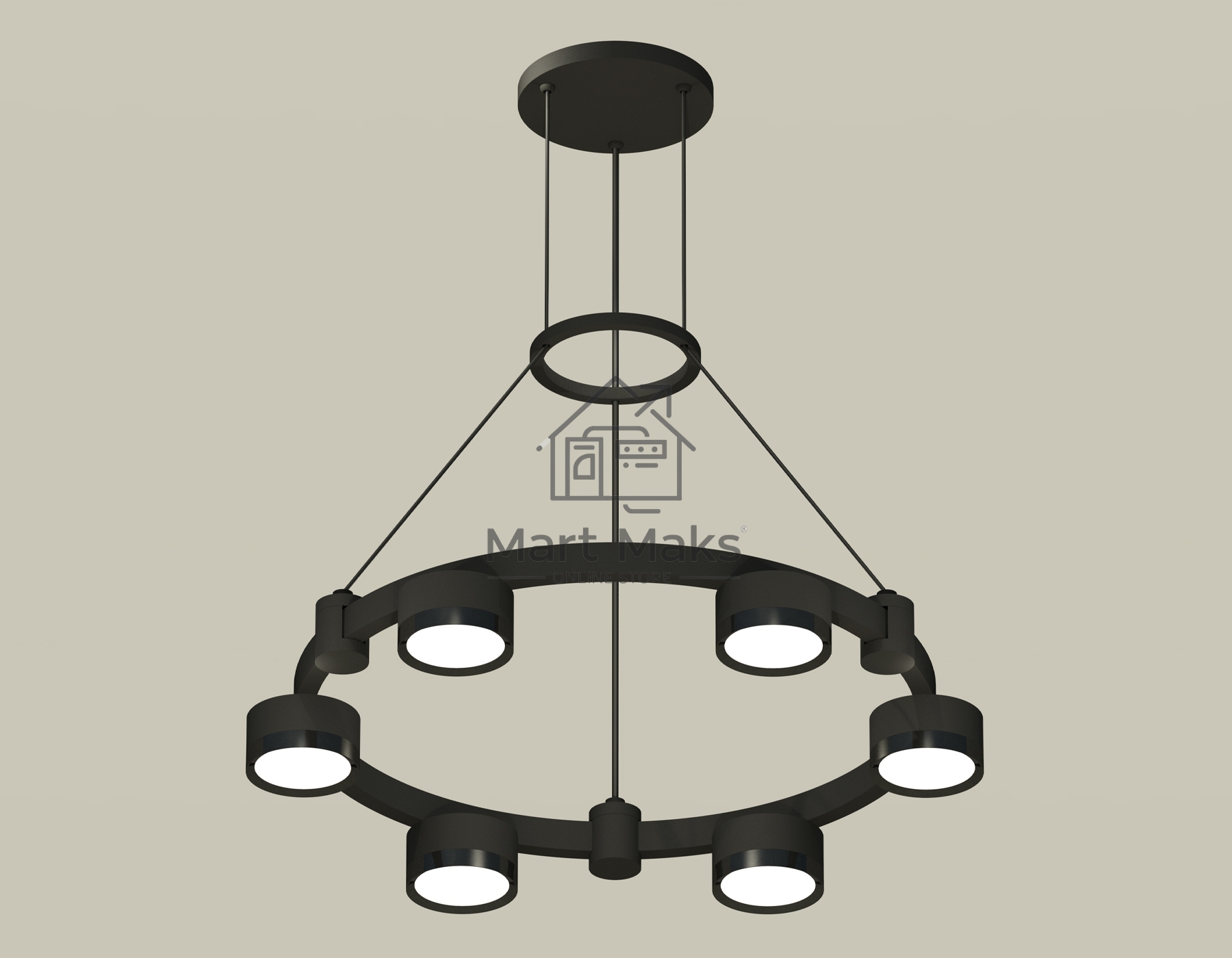 Светильник Ambrella light XR92051100/6 SBK/PBK черный песок/черный полированный GX53 (A9205,C9232,N8113)