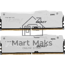 Оперативная память Kingston Fury Beast, DDR5, 32Gb (2x16 Gb), 6400 MHz, CL32, радиатор, RGB, белый