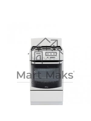 Плита газовая De Luxe 5040.36Г (КР) белый, конфорок 4 шт, духовка 43 л, 50 см x 85 см x 50 см