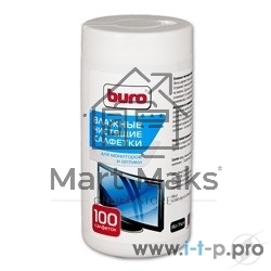 Чистящие средства BURO BU-TSCRL 817440 Туба с чистящими салфетками, для экранов и оптики, 100 шт.